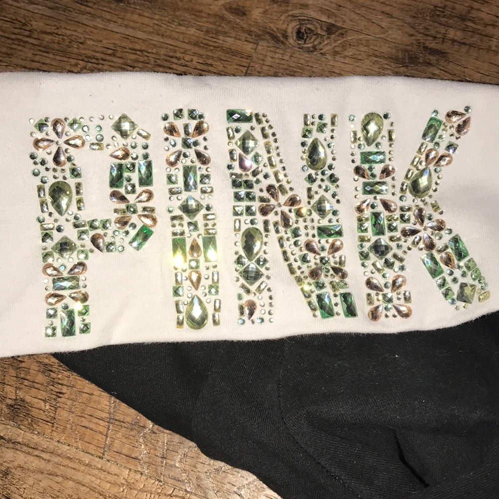 PINK Victoria’s Secret White Bling Gems Leggings M - Picture 5 of 6